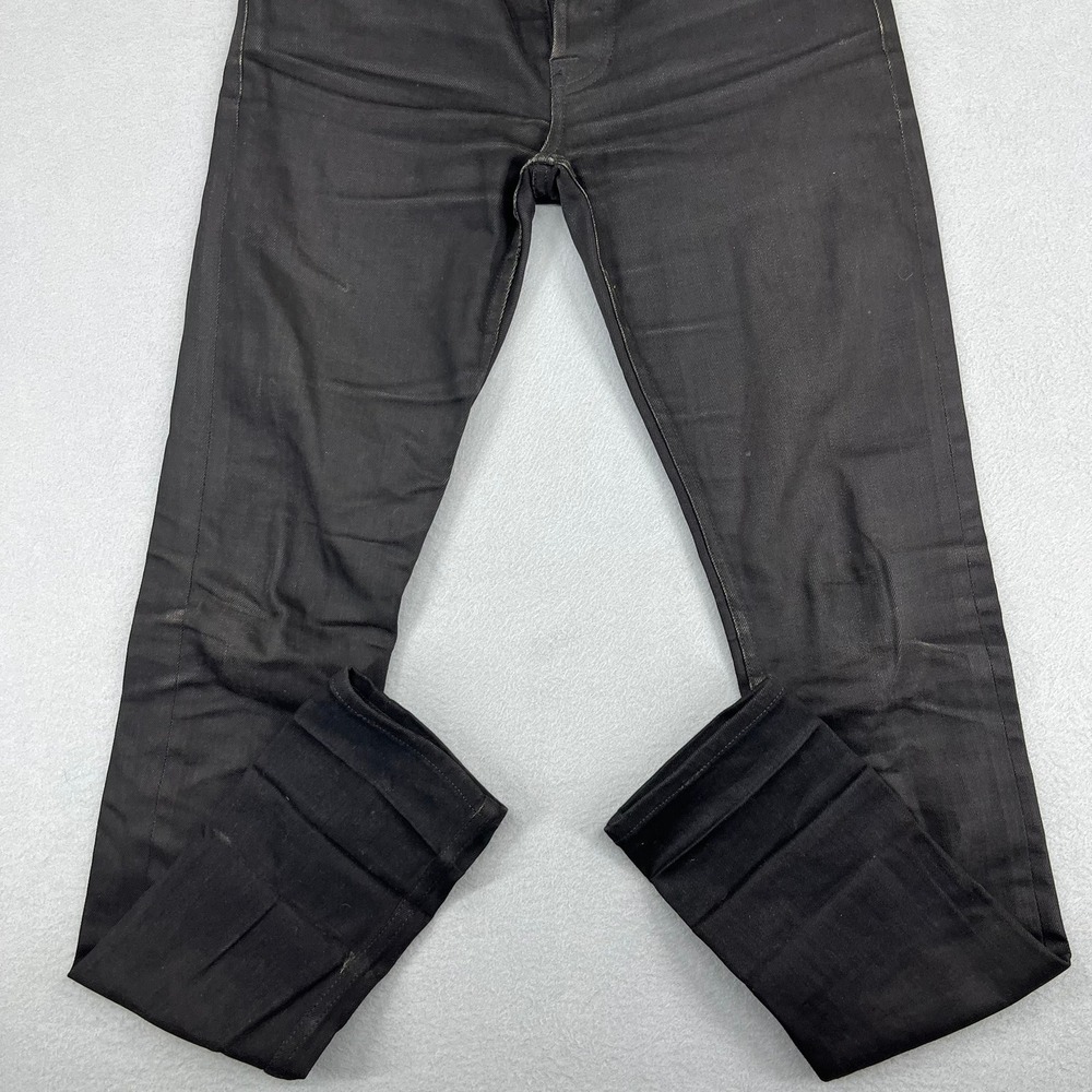 Brave Star Selvage Mens Black Raw Denim Jeans Made in USA Size 30 - Picture 3 of 16